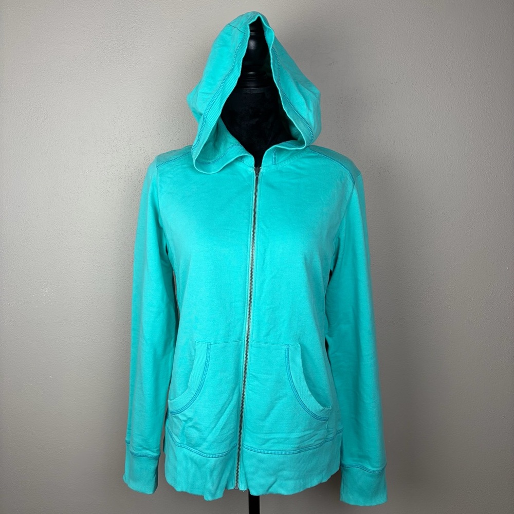 Columbia Sportswear Cotton Blend Teal Blue Zip-Up Hoodie Gorpcore Athleisure L - Picture 6 of 16